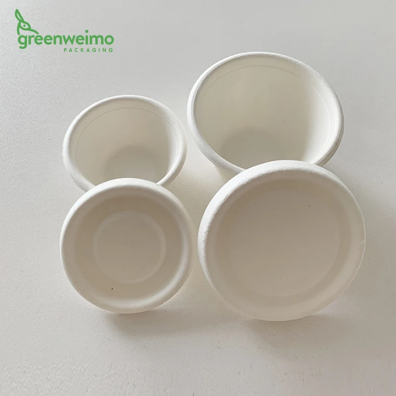 Disposable bagasse sugarcane pulp cup lid sugar cane bagasse ice cream cups and lids