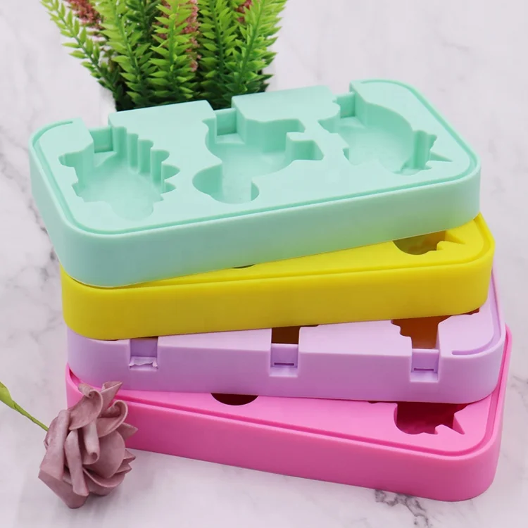 
Diy Silicone Ice Cream Tools Food Grade Ice Cream Mold Dinosaur Ice Cube Tray For Kids molde de helado de silicona 