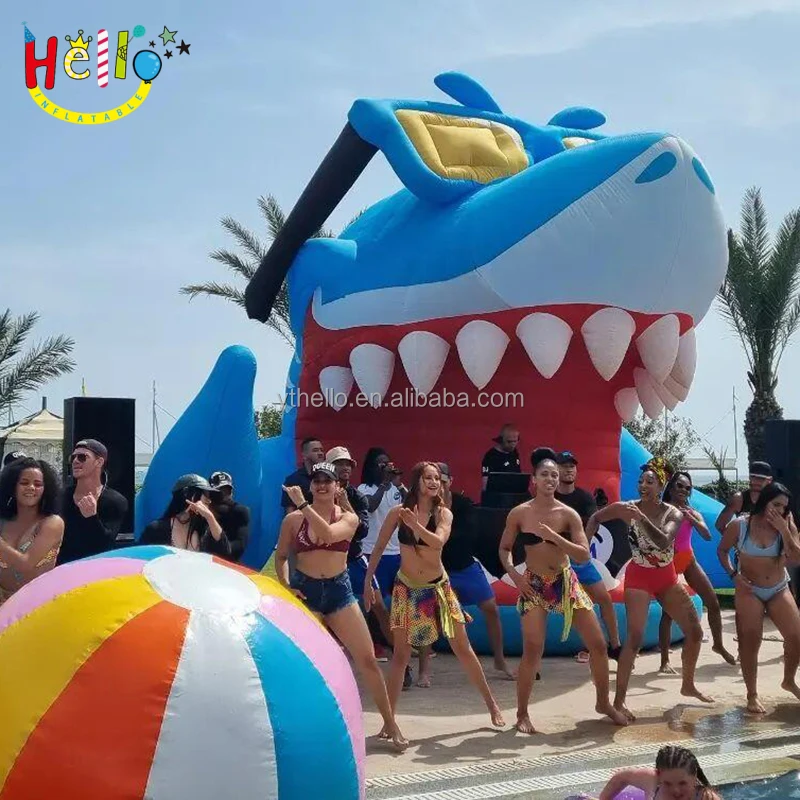 Customized Dj Booth Inflatable Shark Head inflatable dj station