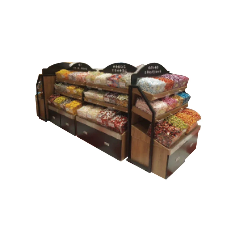 OEM Customized double sided candy display shelf gandola snack shelves for store