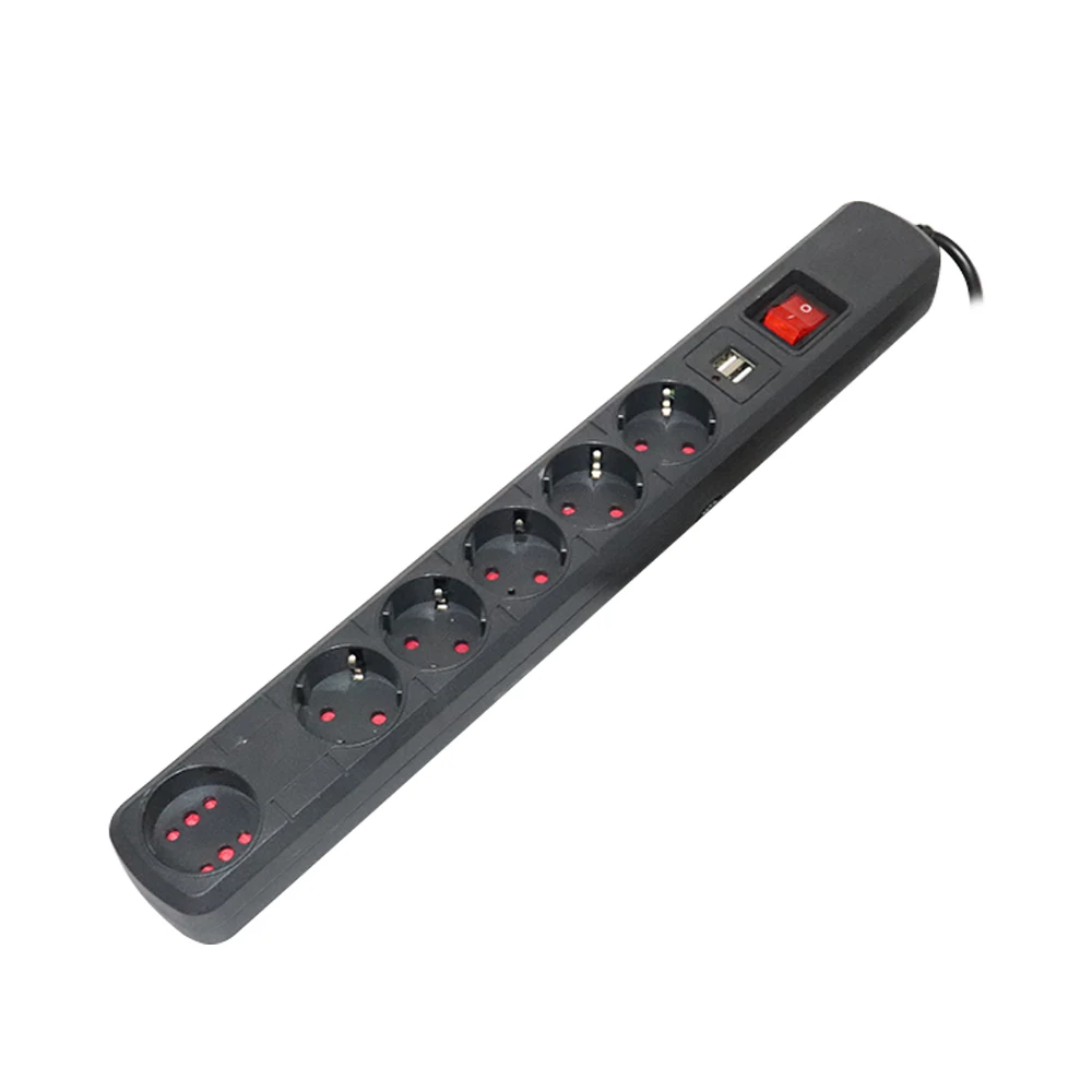 Extension socket 6 outlet power strip with 2 USB
