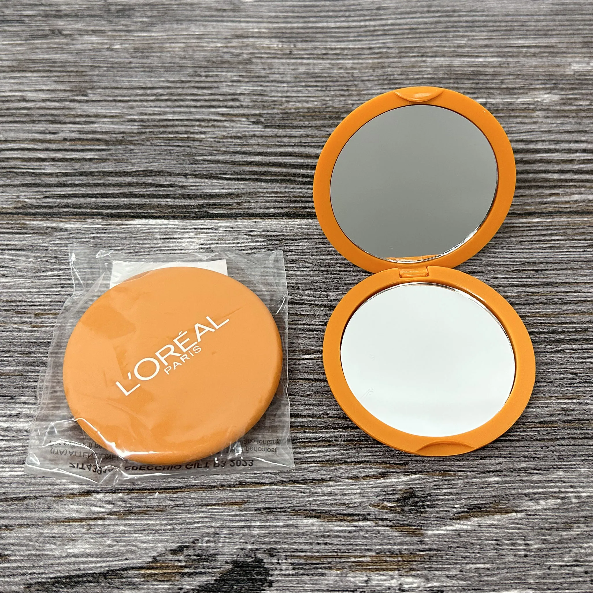 Beauty Brand Custom Logo 2 Sides Makeup Mirror, Rubber Coating Dual Side Hand Mirror for Promotion