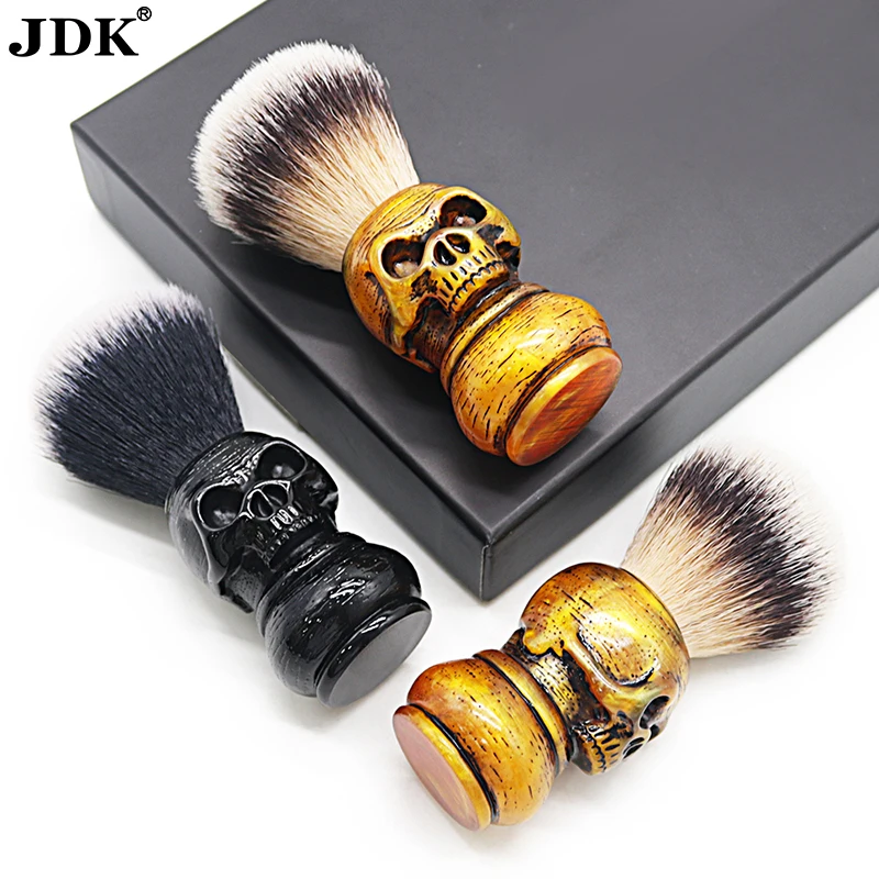 JDK Wholesale New Design Personalize Men Skeleton Skull Shaving Beard Brush with Resin Handle for Barber