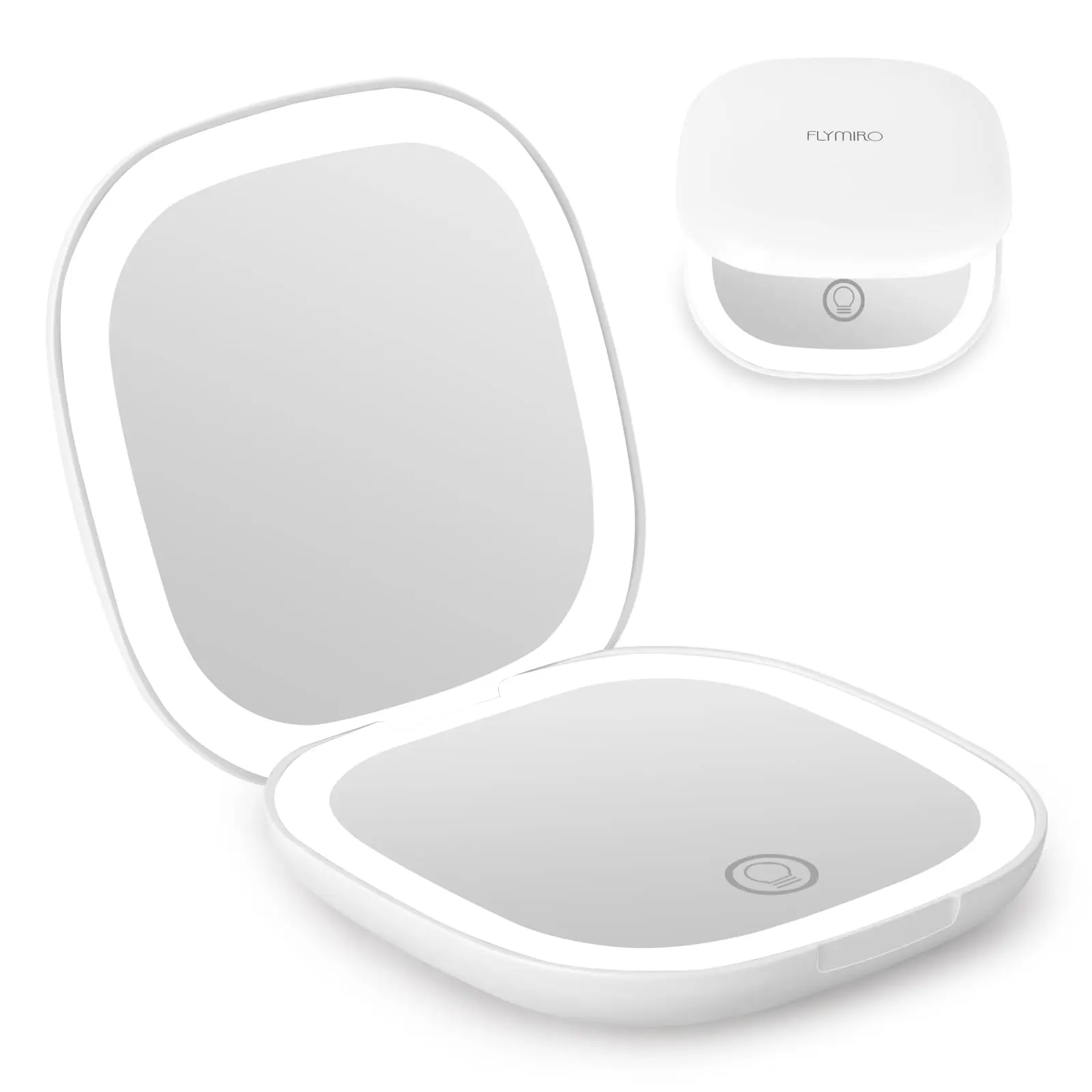 LED Travel Makeup Mirror 1x 10x Compact Portable for Handbag Pocket Folding Handheld 2-Sided Illuminated Small Folding Mirror