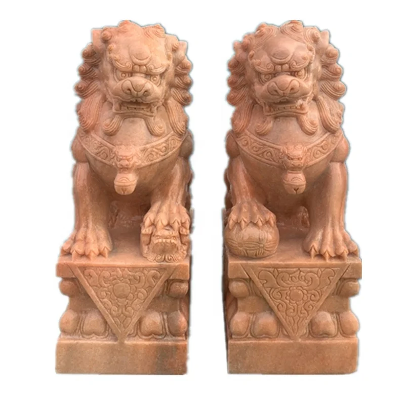 Sunny marble elephant statue home decor wholesale lion statues feng shui chines foo dog statue