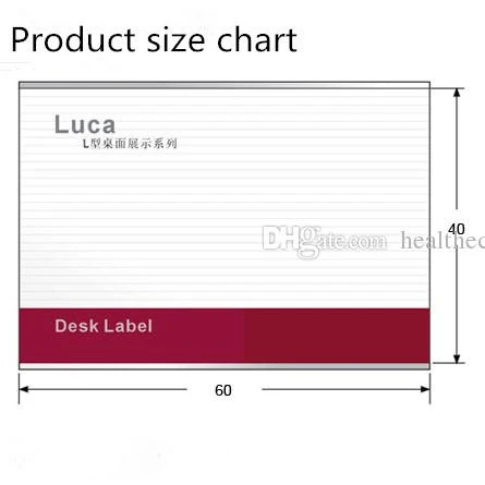 Clear L Shape Acrylic Table Sign Price Tag Label Display Paper Promotion Card Holder Stand High Quality