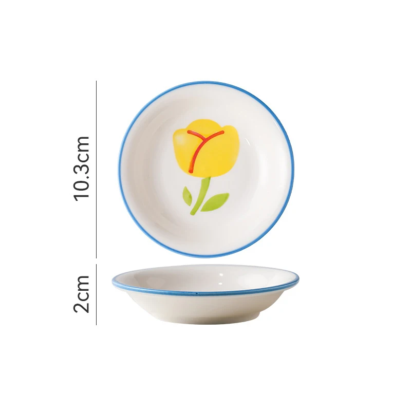 korean flower nordic blue floral fine china ceramic embossed fancy tulip dinnerware sets