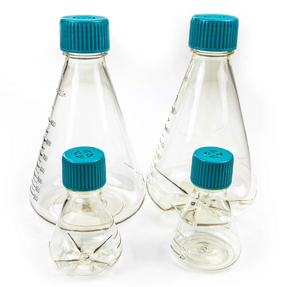1000ml Laboratory Chemical Glass Conical Flask Reagent Bottle With Green Screw Lid