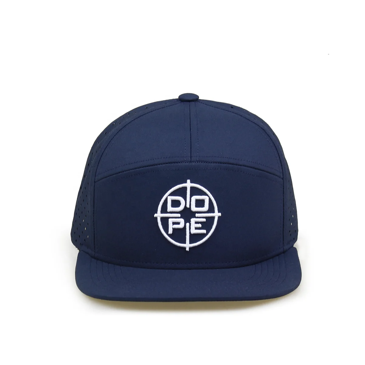 7 panel rubber PVC patch Laser Cut Hole performance snapback laser Resistance Waterproof Golf Snapback Gorra Gorras Caps Hats