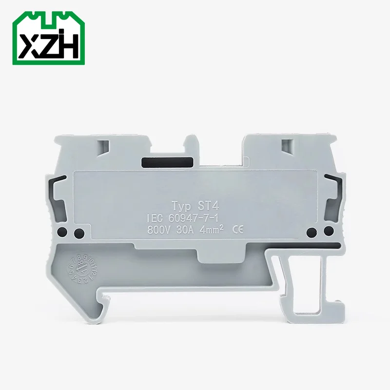 ST4 Quick Plug-in Cable Wire Connector 20-10 AWG Feed Through Electrical Screwless Connection Spring Din Rail Terminal Blocks