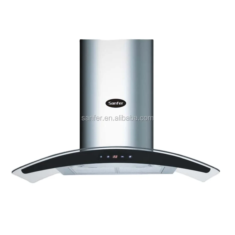 Super motor with big fan kitchen appliances cooker hood /smoke sensor range hood exhauster