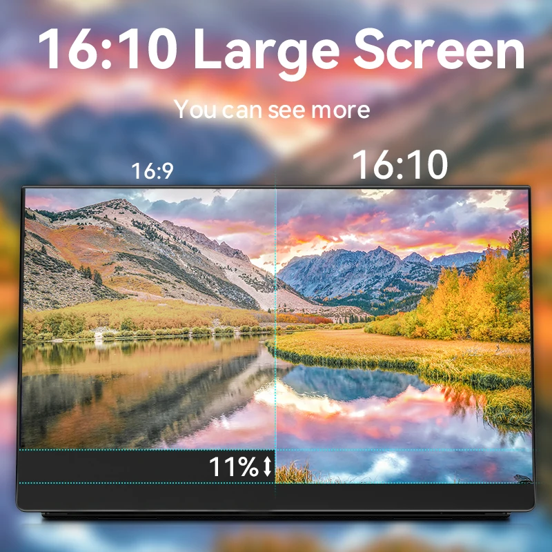 Ehomewei QLED 2.5k16:10 16 inch Thin Portable Monitor with Capacitive Touch Screen Displays for PS4 Xbox Switch Mini PC Laptop