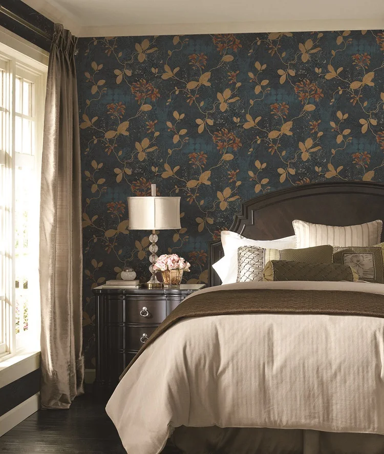 High End Elegant Lilac Pattern Bedroom Wallpaper Home Decoration