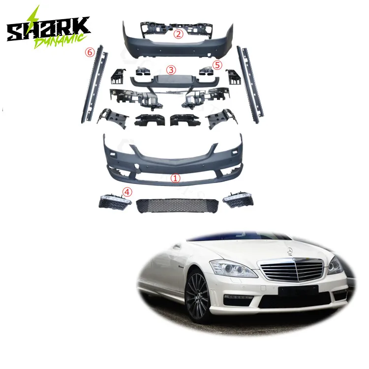 2006-2013 W221 upgraded to s63 s65 Style bumper body kit for Mercedes Benz S Class