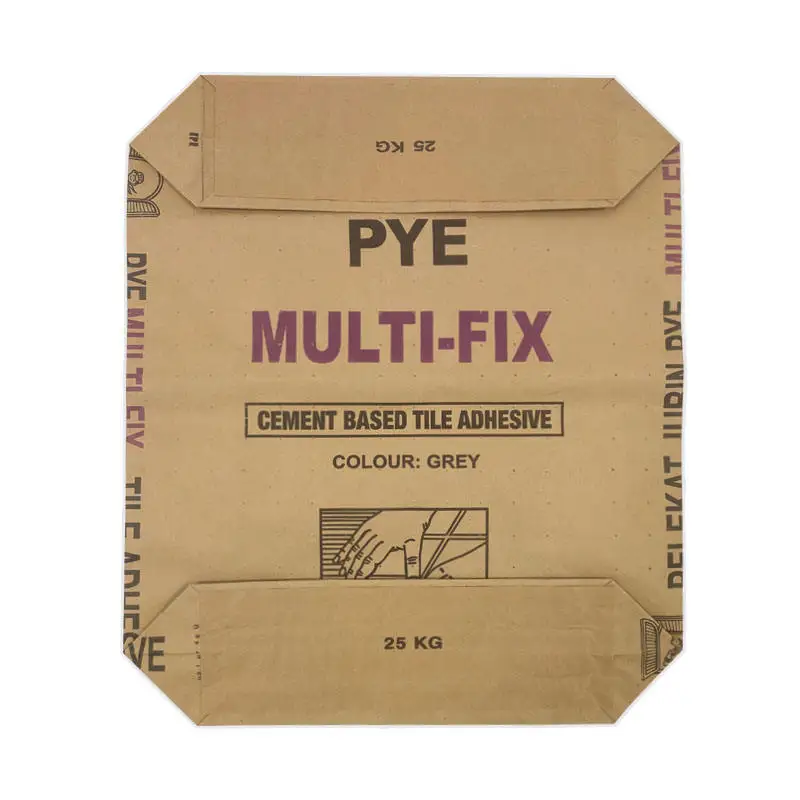 China Packing 25 kg 50 kg valve kraft paper bags for Cement Building Concrete mixing Packaging