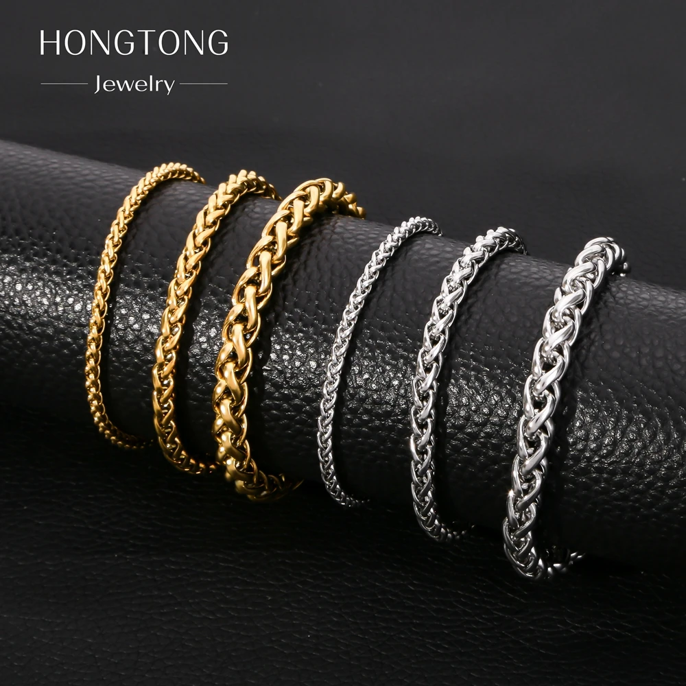 7mm Chunky Flower Basket Keel Chain Bracelet Punk Stainless Steel Links Wristband For Men Bracelets Casual Male Jewelry