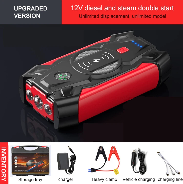 Portable mini 12V car jump starter/car tire inflator pump