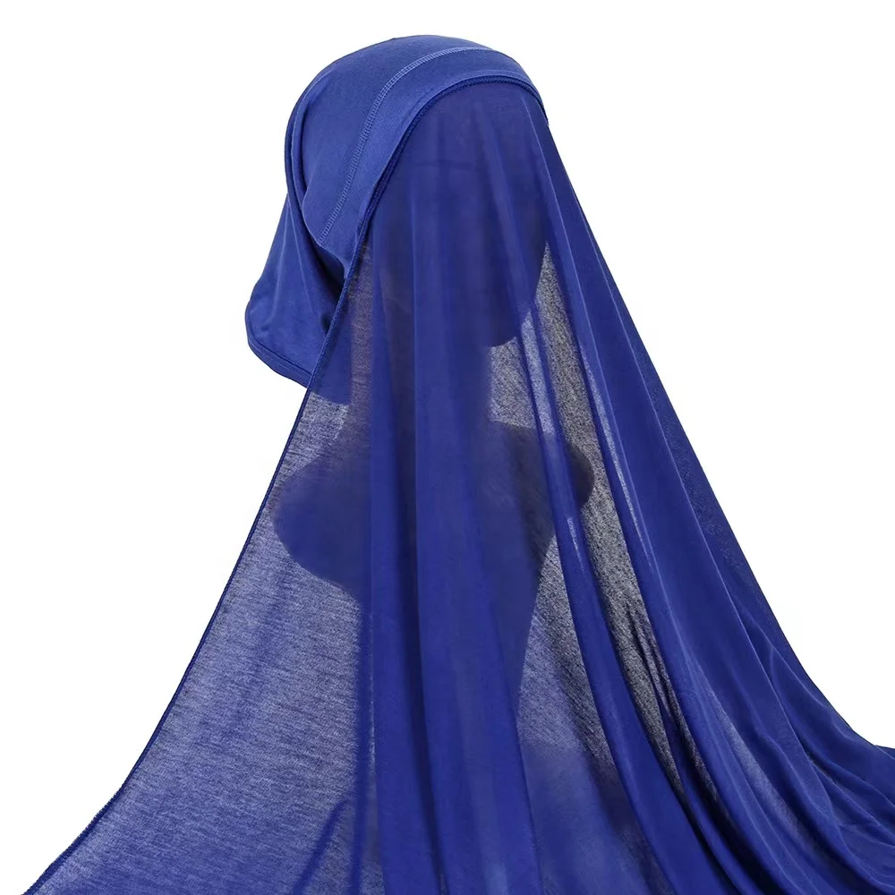 Новинка Лидер продаж трикотажный хиджаб с подкладкой мусульманская женская вуаль Рамадан мгновенный шляпа головной платок шарфы шаль