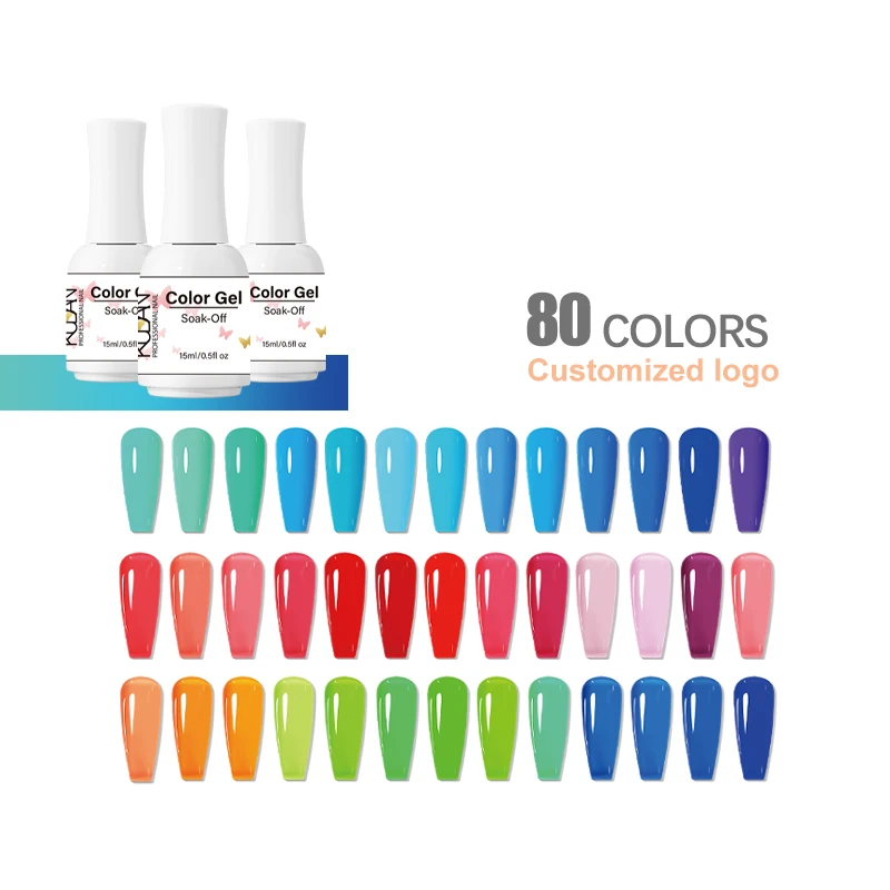 Kudan 1 Step Gel Private Label Wholesale Manufacturer Custom Logo 15 ml Vegan Create Your Own Brand One Step UV Nail Gel Polish