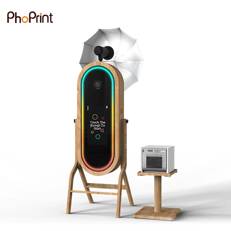 Portable Selfie Wedding Photo Booth Box Mirror Photo Booth Machine With Printer