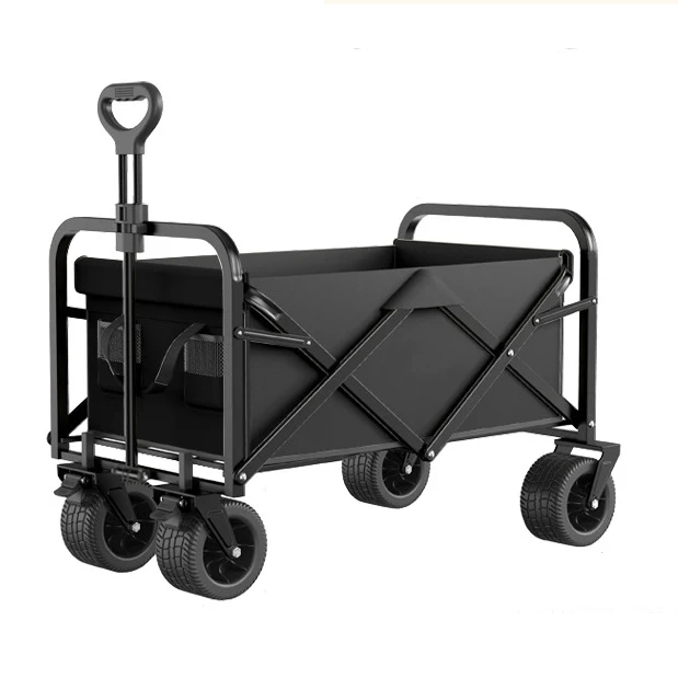 Heavy Duty Collapsible Folding All Terrain Utility Wagon Beach Cart With Egg Roll Table And Tailgate