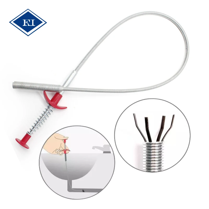 Drain Snake Cleaner Sticks Clog Remover Cleaning Tools Spring Pipe Dredging Flexible Pick Up Tool