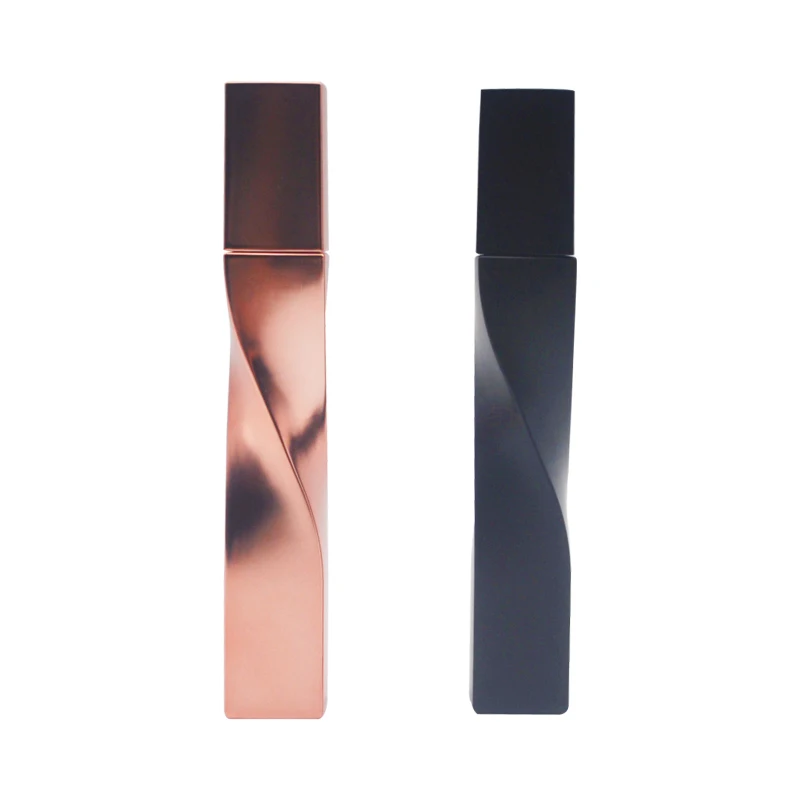 RTS Custom Private Logo Matte Black Color Empty Mascara Tube With Brush 15ml Unique Rose Gold Mascara Case Bottle