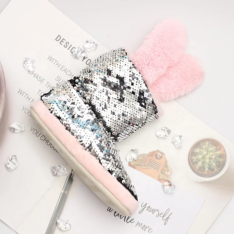 
China Wholesale Fashion Women Winter Warm Plush Indoor House Slippers 