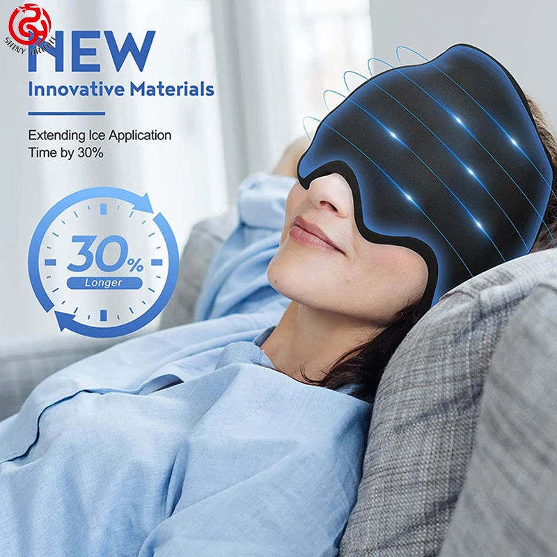 Comfortable Custom Gel Hot Cold Therapy Headache Migraine Relief Cap Ice Head Wrap Cap Ice Pack Therapy