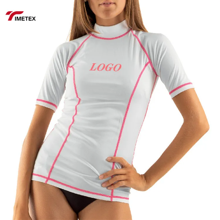 Womens Upf 50+ Anti Uv Short Sleeve Surfing Tee Uv Rashguard Swimsuit Women Rash Guard Shirt