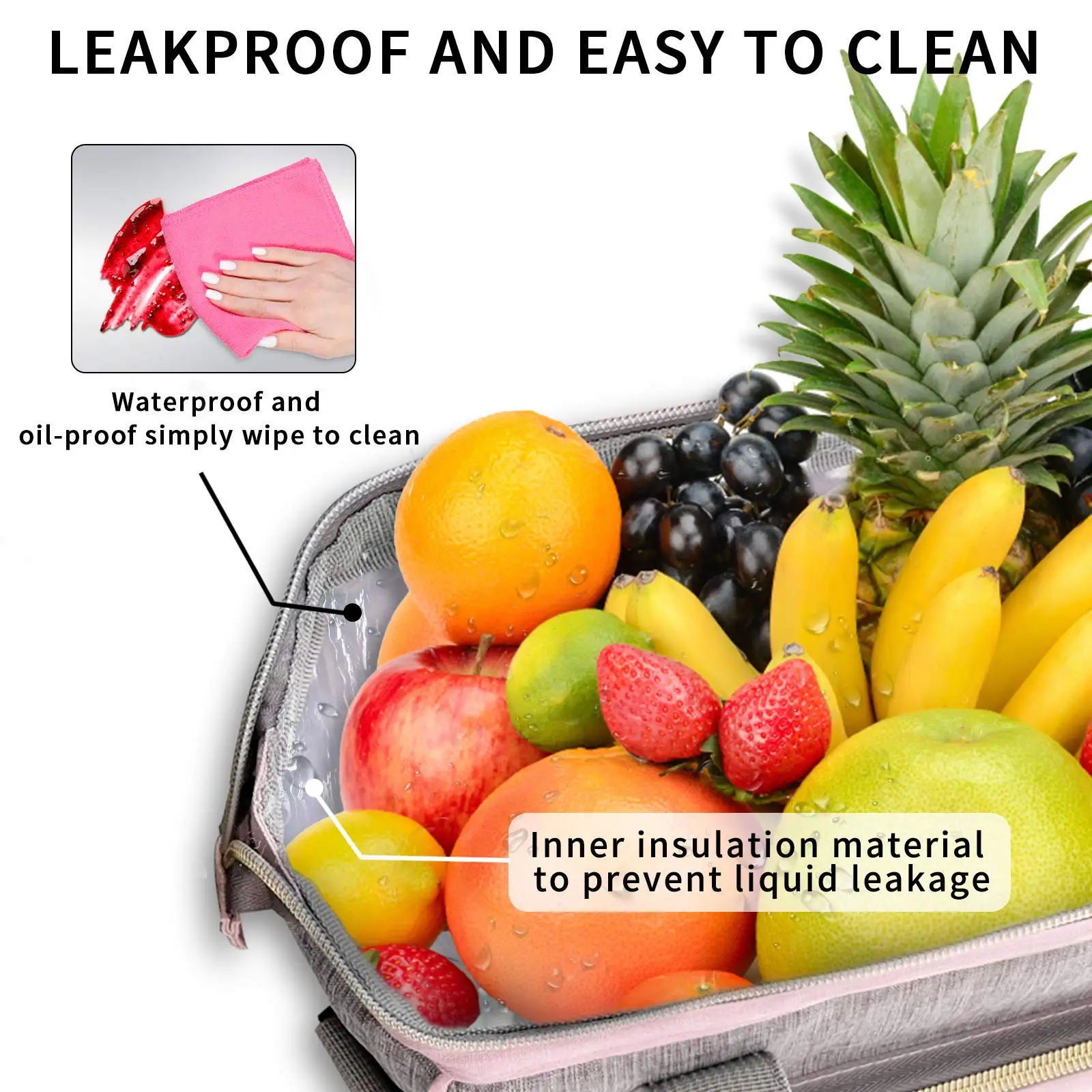 Free Sample Customized Design Cooler Bag Keeping Cold Or Warm Insulation Aluminum Foil Lining Leakproof Meal Prep