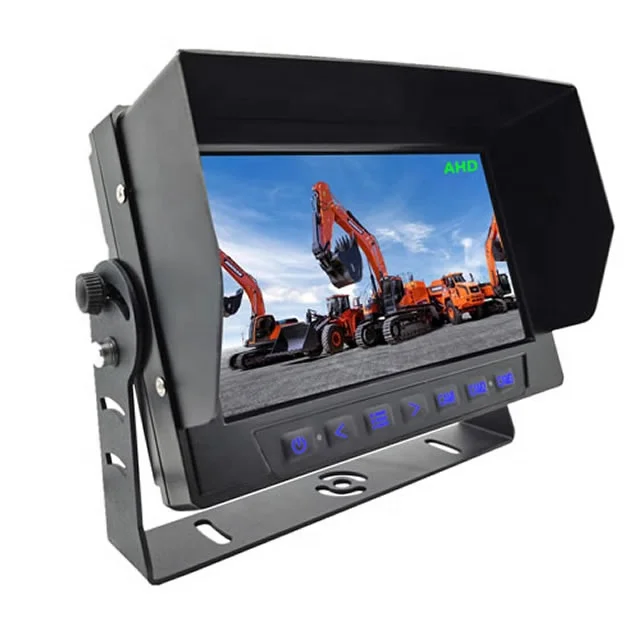1024*600 IPS AHD 1080P IP69K Waterproof Rear View Car Monitor 7 inch Heavy Duty Vehicle Monitor 3CH Input for Bus Truck RV Van