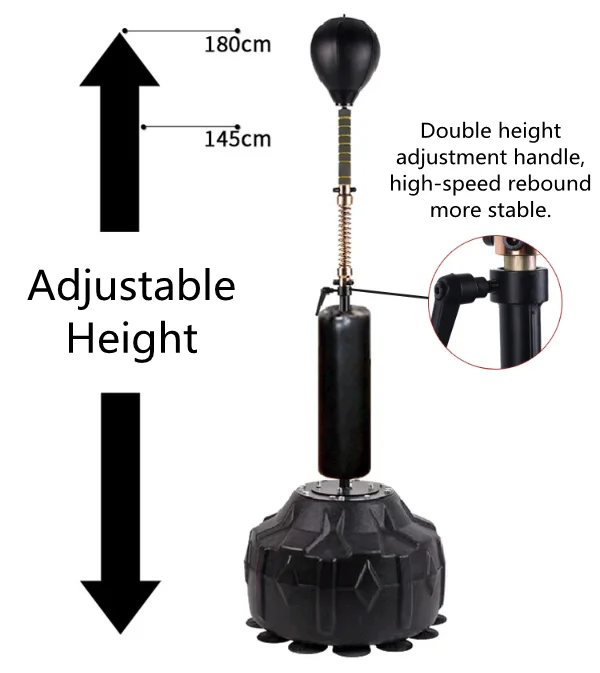 Speed Adjustable Freestanding Boxing Punching Ball Reflex Boxing Ball Suit Strong Durable Spring Withstand Heavy Blows