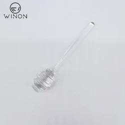 Wholesale Reusable Mini Transparent Clear Glass Coffee Jam Honey Stirring Mixing Stick Dipper for Honey Jar Bee jar