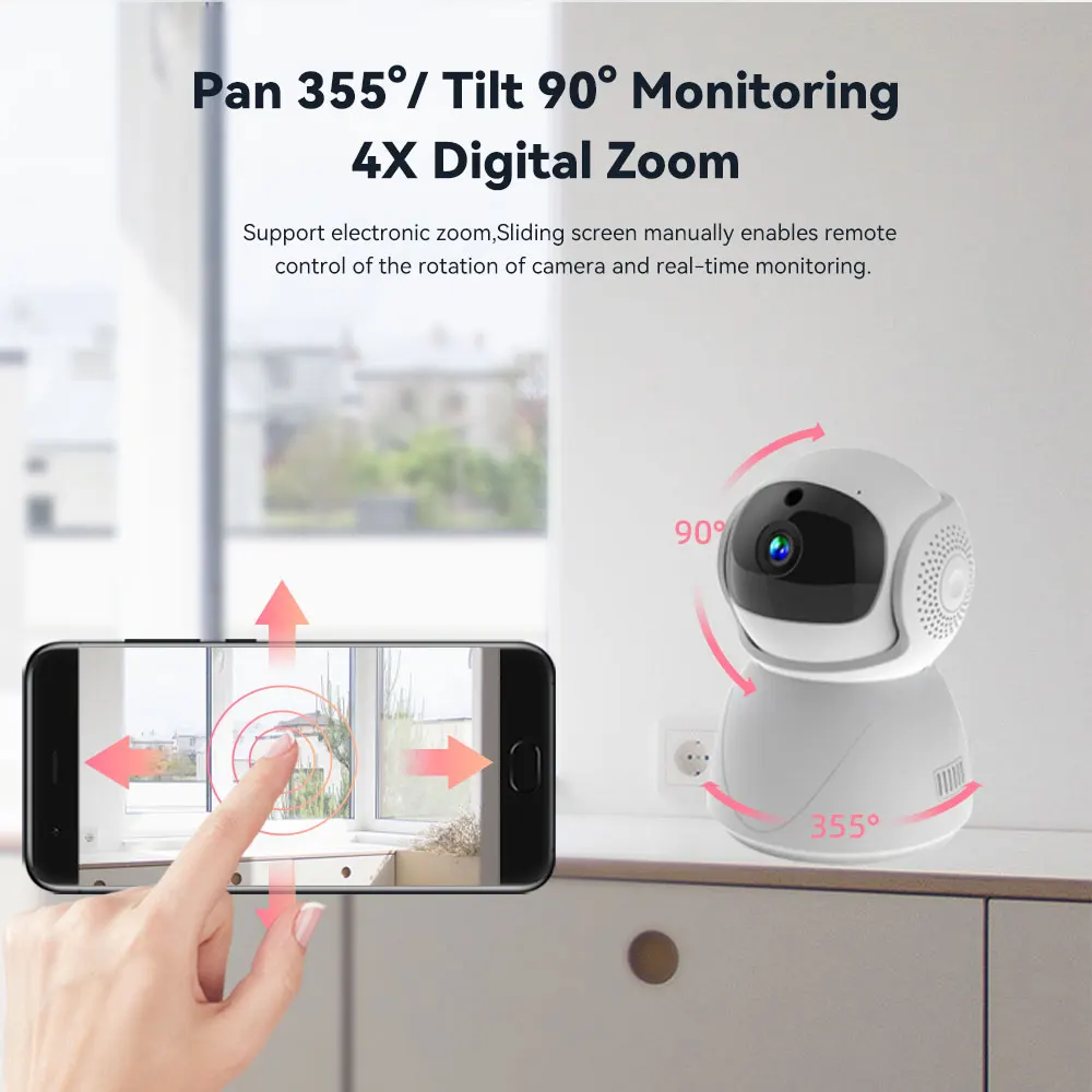 Rehent 1080P Tuya Indoor 2.4G 5G WiFi Auto Tracking Two Way Audio Plug-in PTZ Surveillance Camera For Baby Monitor