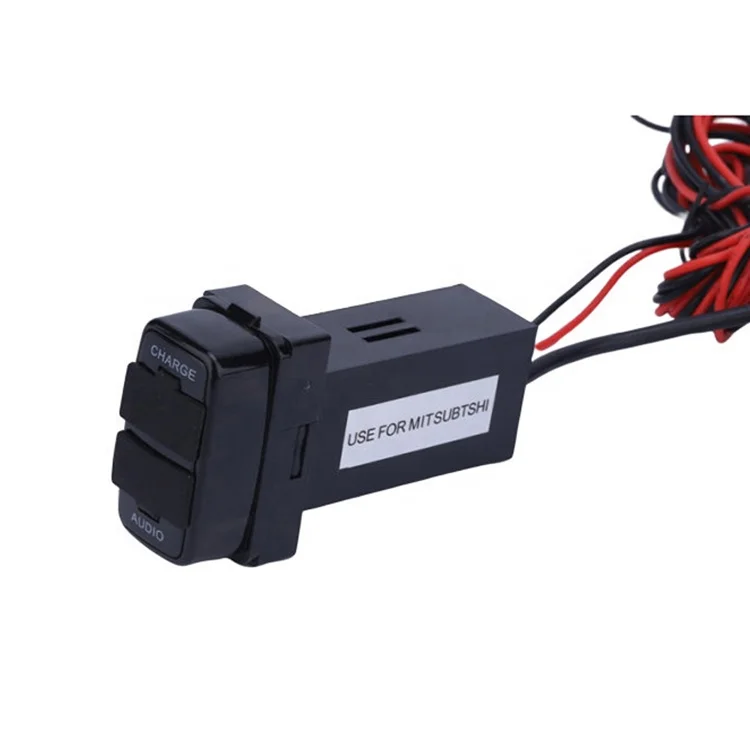 36.5*19.6*68MM 2.1A Dual USB Power Socket For MITSUBISHI iPhone X/8/7/6/5 iPad Samsung LG Huawei