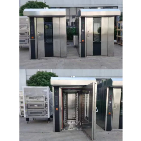 Hot Air Rotary Oven 64/128 trays electric Rotary Oven Bakery Equipment Multi-Function Pizza Bread Cookies Making Machine