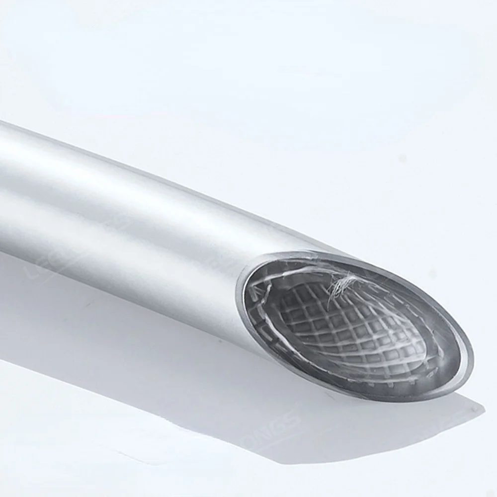 
1.2m 1.5m 2m Non-toxic Leakproof Handheld Shower Head Hose Flexible Anti-Kink PVC Silver Grey Shower Hose 