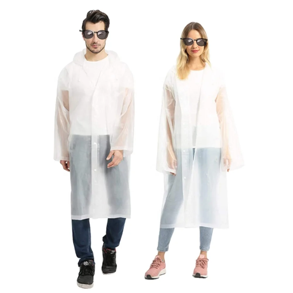 
Raincoat with Hood and Elastic Cuffs, Reusable Poncho Portable EVA RAINWEAR Women Adults Men Single-person Rainwear Girls Hiking 