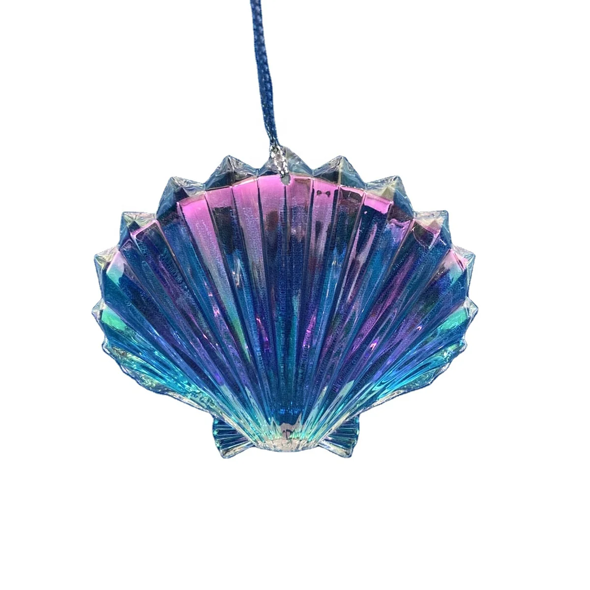 2021 Christmas tree hanging clear acrylic shell ornament