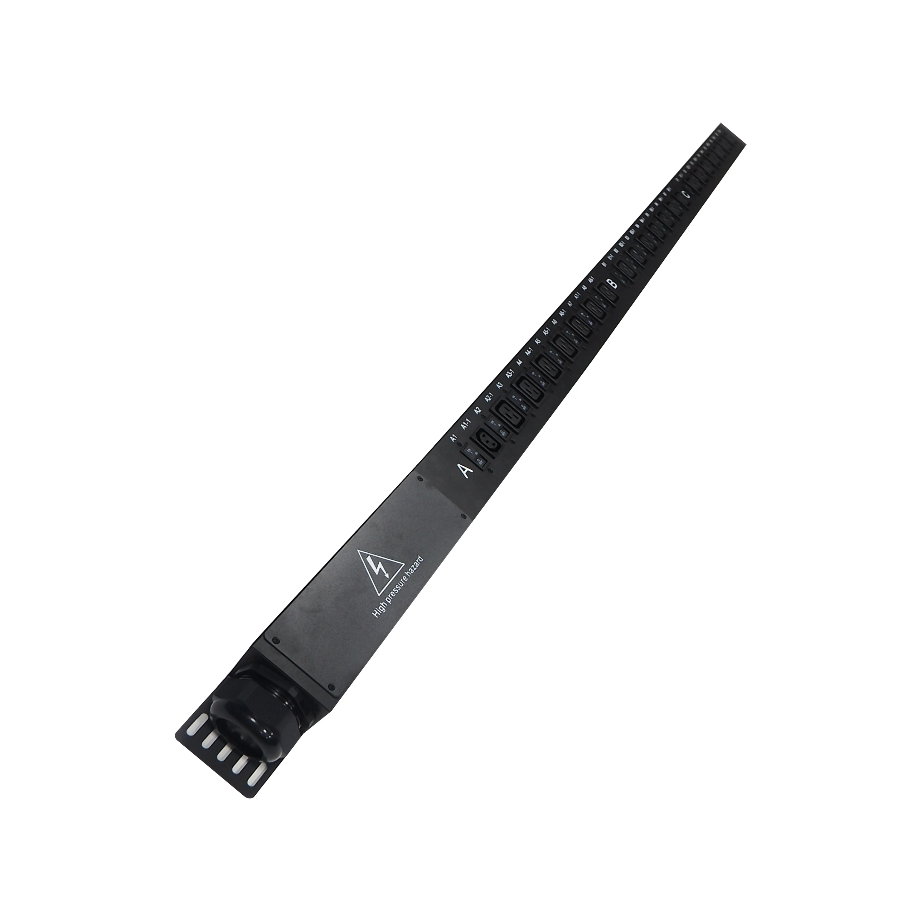 Black Independent Sub Control C13 C19 415V 100A Intelligent Pdu Cabinet Socket Power Strip