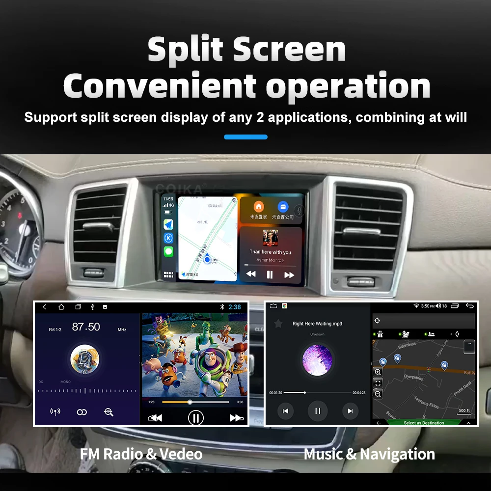 COIKA Android System Car Radio Player For Mercedes ML GL W166 X166 2013-2015 IPS Touch Auto GPS Navigation