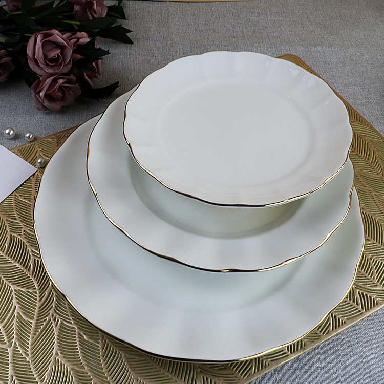 wholesale dinnerware 24pcs Nordic style dinnerware set soup plate business gift wholesale dinner plate