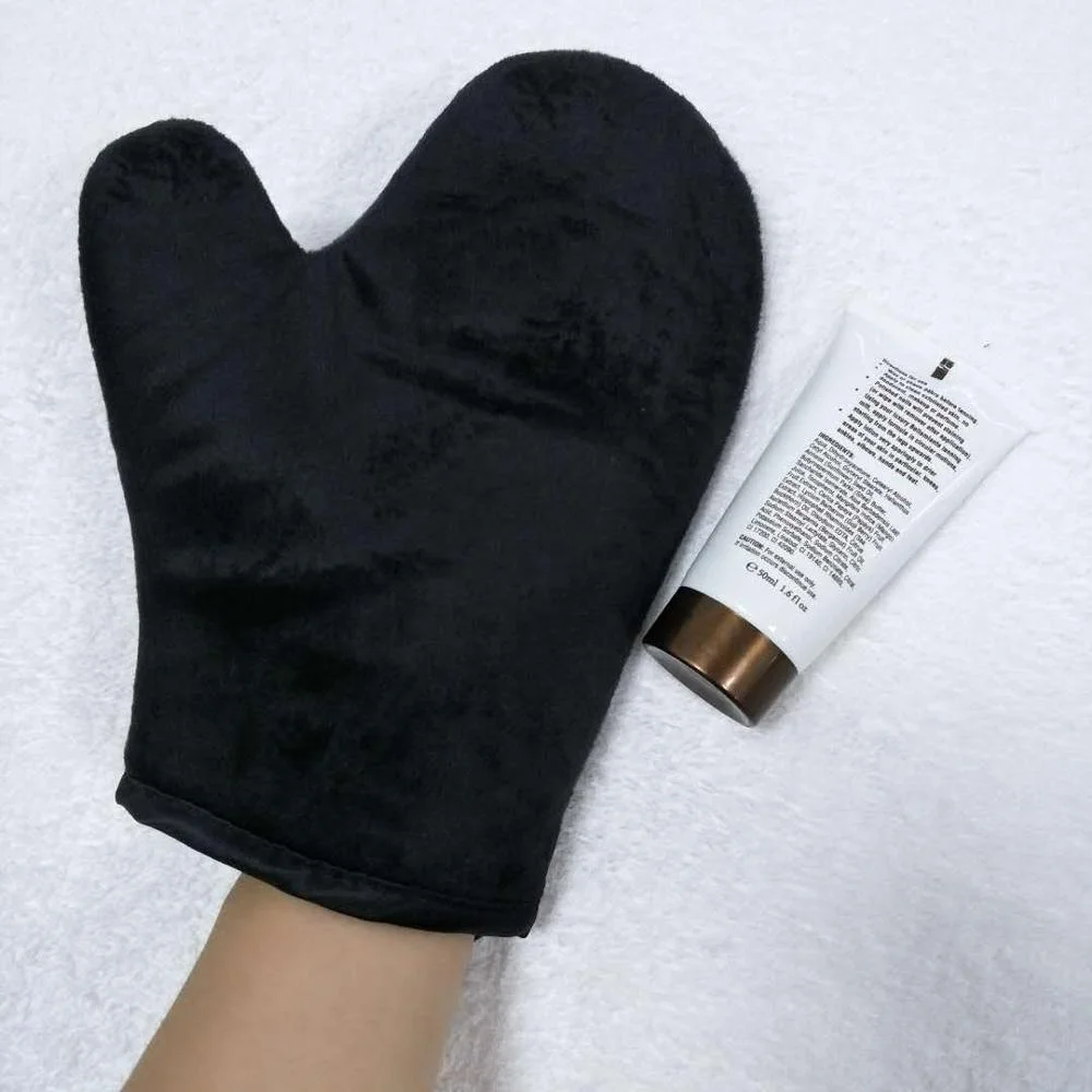 
Wholesale Mini Velvet Sunless Face Body Elastic Wrist Self Custom Logo Private Label Spray Tan Mitt 