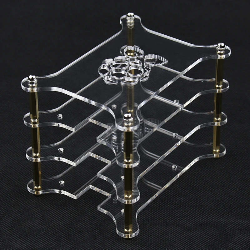 Трехслойный акриловый корпус для Raspberry Pi 4, прозрачный корпус, корпус с логотипом для Raspberry Pi 3, Модель B Plus/3B/2B