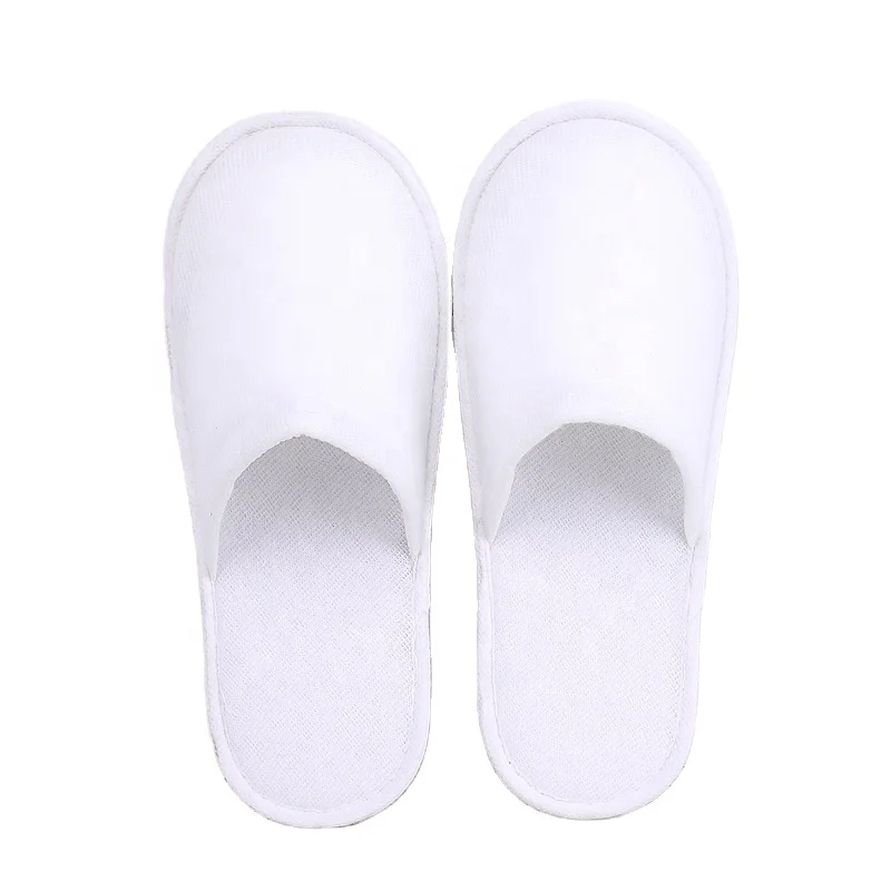 Factory Wholesale Low Price Indoor Bathroom Sandals Napped Fabric Adult White Bathroom Hotel Disposable Slippers For Colombia