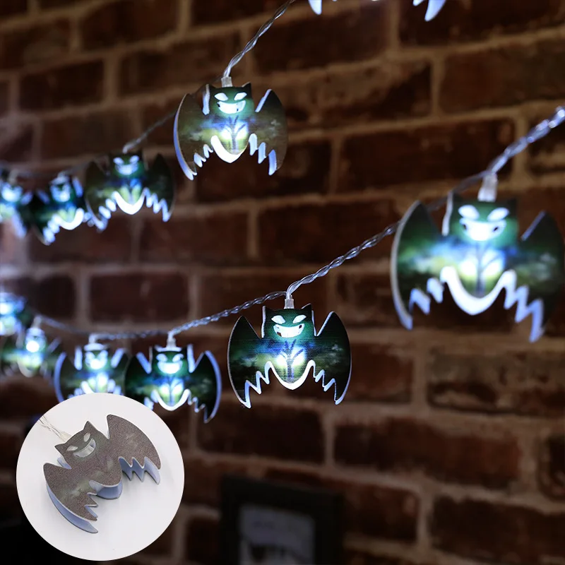 2025 Halloween Light up Scene Layout 1.5m Led Bat Pumpkin String Light for Outdoor Holiday Decorations