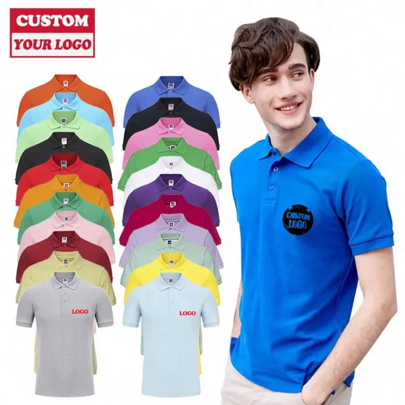 Wholesale High Quality Casual Golf Custom Logo Simple For Men 92 Polyester 8 Spandex Plain Shirts Polo Shirt 100 Cotton
