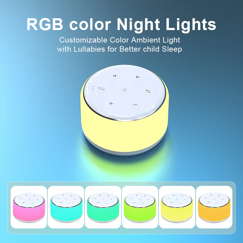 New Design with Night light Sleep Aid Device for Babywith Light and Music Function White Noise Sound Machine