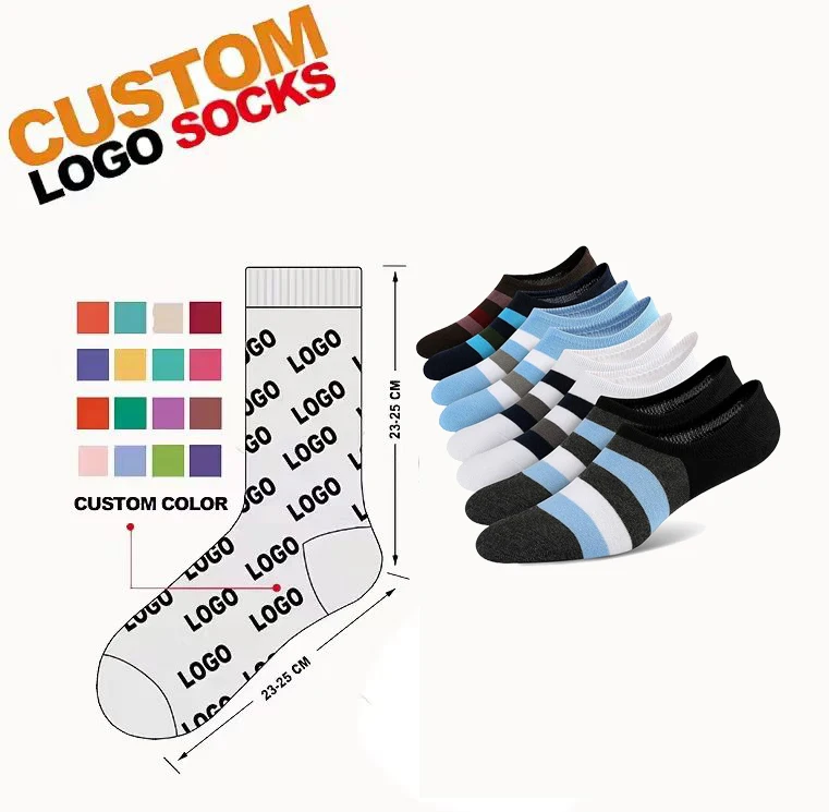 wholesale custom logo unisex women men  cotton running sports invisible  short crew socks